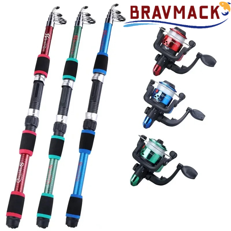 Fishing Rod Spinning - BRAVMACK Telescopic Fishing Pole Full Kit