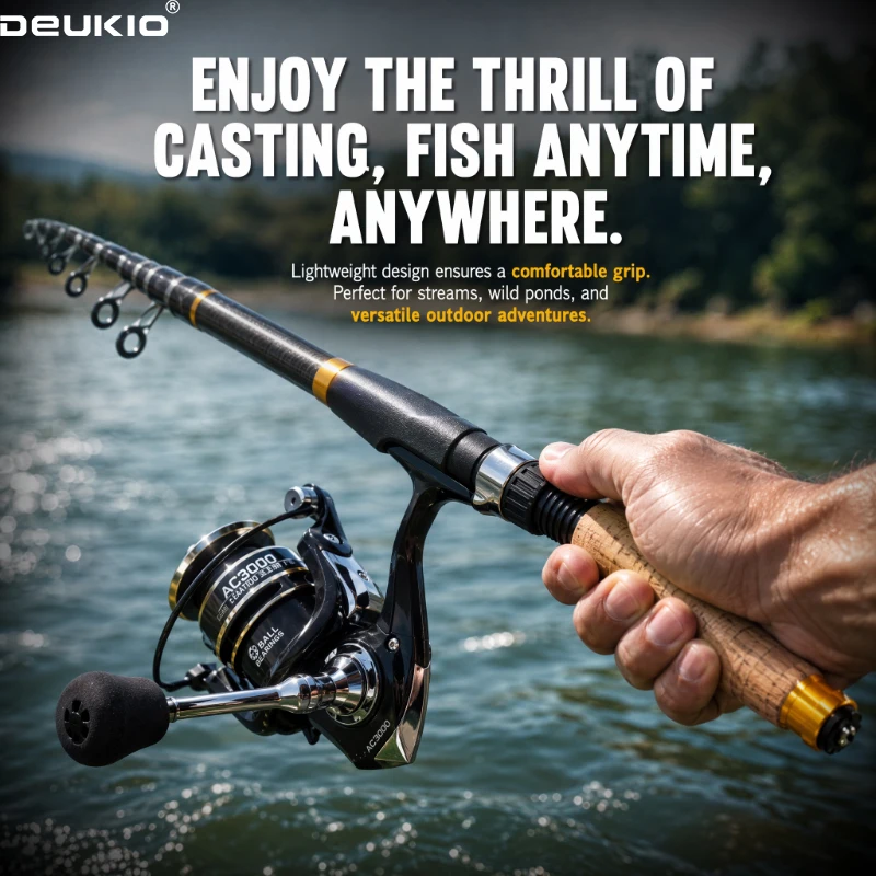 Fishing Rod Spinning - DEUKIO Spinning Fishing Pole Set Full