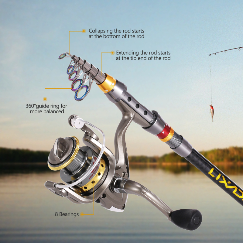 Lixada Telescopic Fishing Rod  - Fishing Rod Building Kit ulasan dan harga