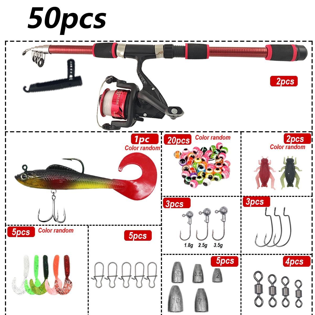 Portable Telescopic Fishing Ro - Fishing Rod Combo ulasan dan harga