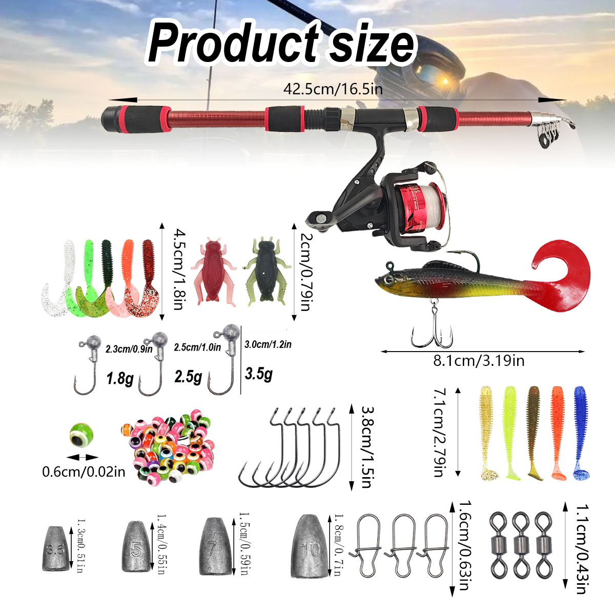 Portable Telescopic Fishing Ro - Fishing Rod Combo ulasan dan harga
