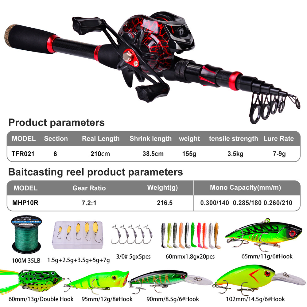 Carbon Fiber Long Casting Bait - Fishing Rod Combo ulasan dan harga