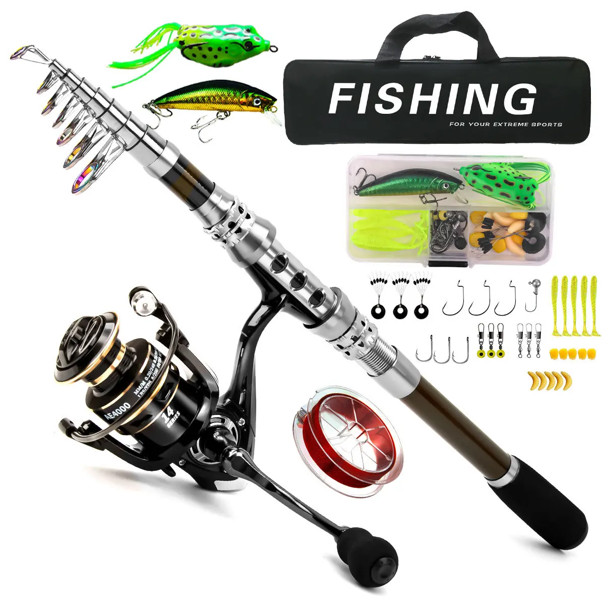 Carbon Luya Rod Wheel Set Sea  - Fishing Rod Spinning ulasan dan harga