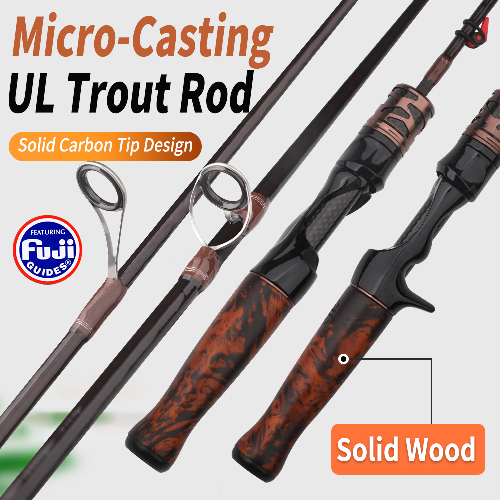 ROLLFISH Solid Wood Handle UL  - Fishing Rod Carbon Fiber ulasan dan harga
