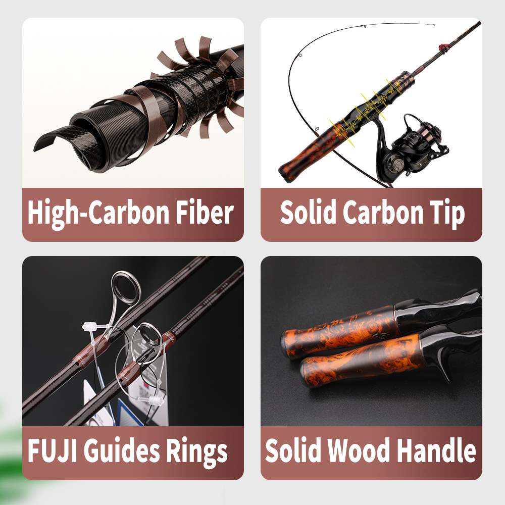 ROLLFISH Solid Wood Handle UL  - Fishing Rod Carbon Fiber ulasan dan harga